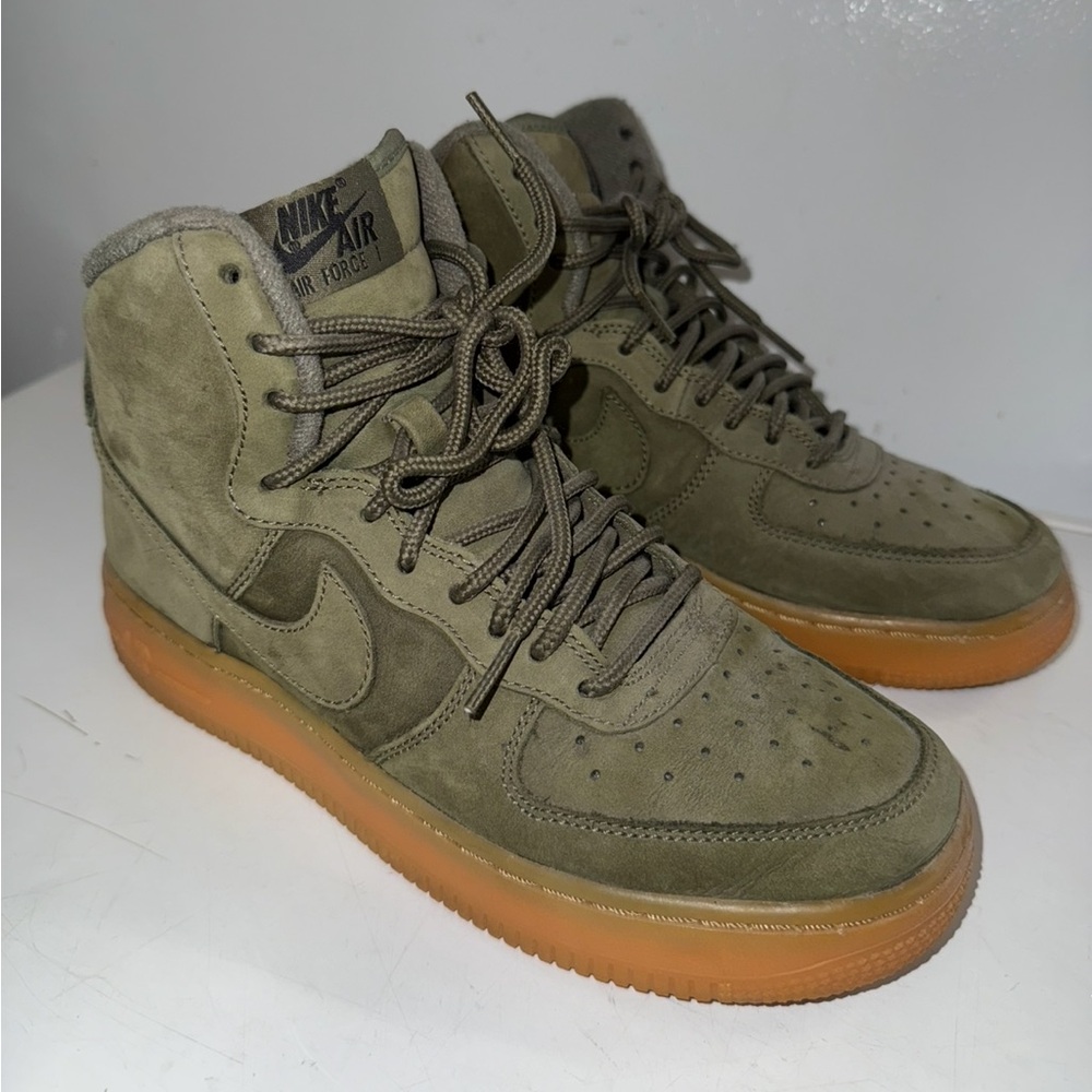 Nike Air Force 1 High Tops - Olive Suede